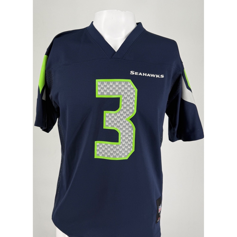 NFL Team Apparel Seattle Seahawks Russell Wilson 3 Youth Jersey Navy Blue Large